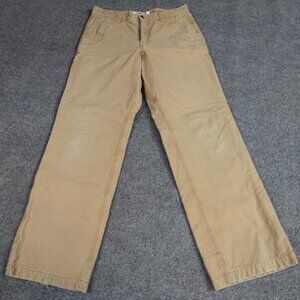 Mountain Khaki Canvas Pants 32 x 31 Beige Flannel Lined